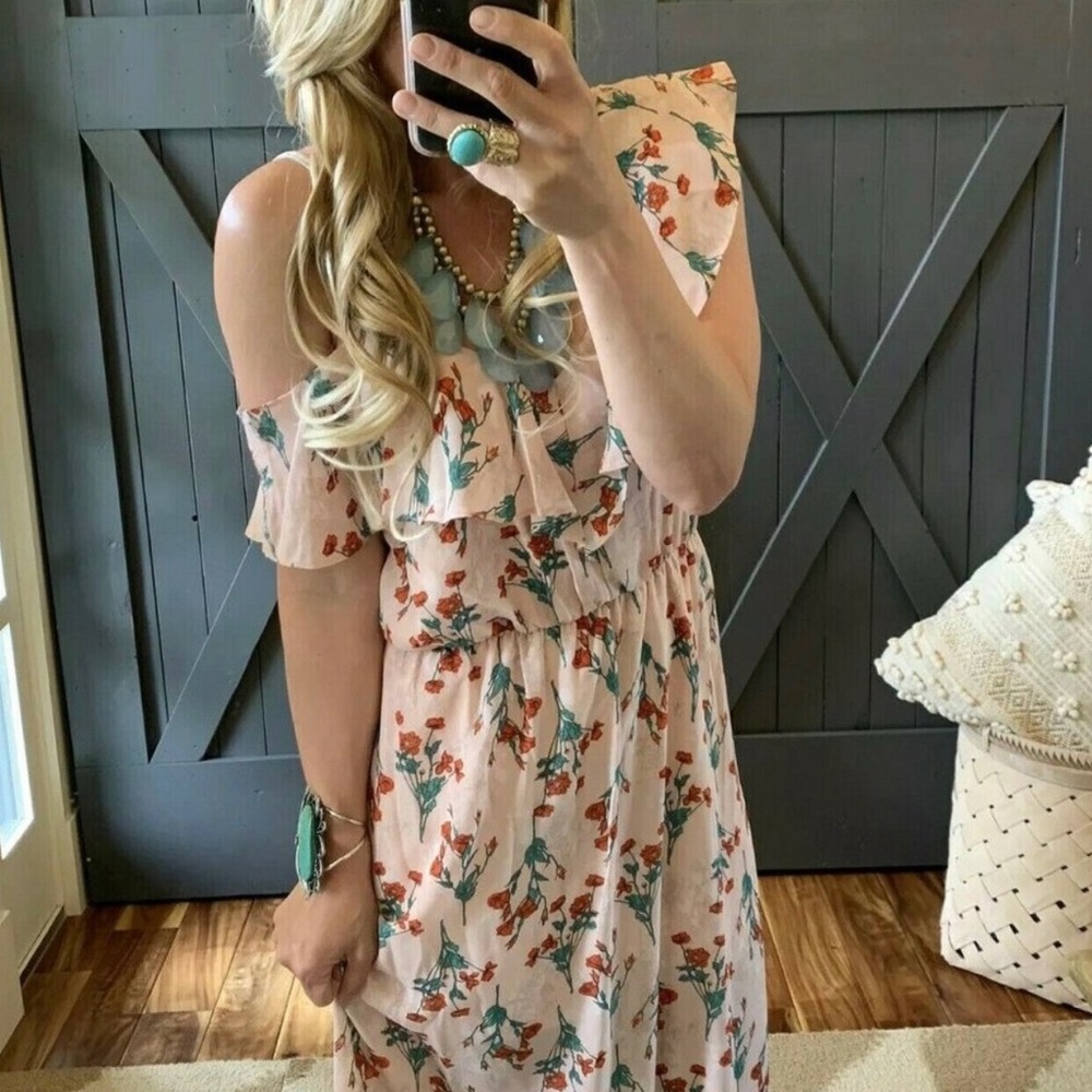 Bohemian Floral Summer Maxi Dress S M L NWT